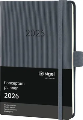 Zdjęcie produktu dla SIGEL C2667 Kalendarz tygodniowy Conceptum 2026, ok. A6, twarda oprawa, ciemnoszary