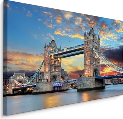 Obrázek produktu pro Obraz Tower Bridge Londýn krajina 3D nástěnné dekorace pro obývací pokoj 70x50cm