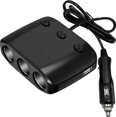 Obrázek produktu pro 12V 24V Vysoce výkonná nabíječka do automobilového zapalovače s duálním USB 1 až 3 120W černá