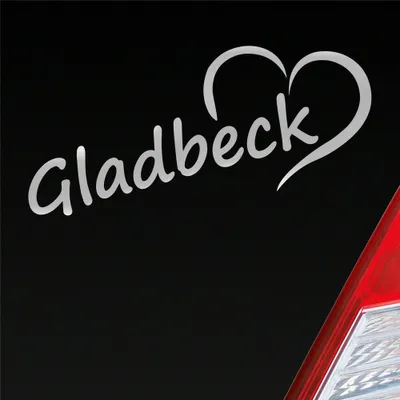 Produktbild von Auto Aufkleber Gladbeck Herz Stadt City Liebe Love 19,5x8 cm Silber Sticker Heckscheibenaufkleber
