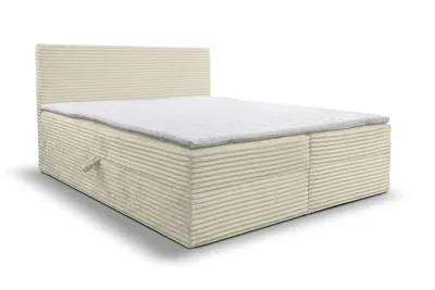 Produktbild von VENASI TILLY Boxspringbett 180x200 mit 2 Bettkästen H2/H3 Matratze BEIGE Cord TILIA