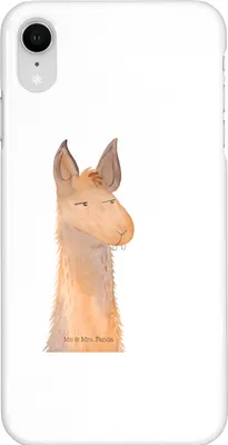 Produktbild von Mr. & Mrs. Panda Iphone XR Handyhülle Lamakopf Genervt - Weiß - Geschenk, Freundin, Recht haben, Chef, Lama, Büro, Premium Kunststoff, Lamas, Handy Case