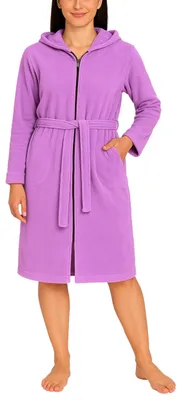 Immagine prodotto di Accappatoio da donna Aquarti con zip lunga, Colore: Lilla, Taglia: 3XL