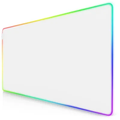 Productafbeelding van Titanwolf Gaming muismat XXXL, 1200 x 600 mm, RGB muismat, wit, 7 LED-kleuren + 4 effectmodi, precisie en snelheid, afwasbaar