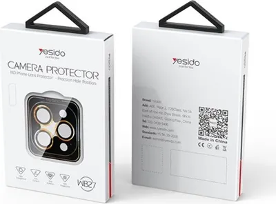 Immagine prodotto di Protezione per l'obiettivo dello smartphone Yesido, modello Wb27, compatibile con iPhone 14 Pro / 14 Pro Max, colore nero / czarny (nero)