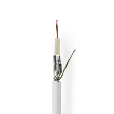 Produktbild von Nedis Antennenkabel auf Rolle - RG59 - 75 Ohm - Doppelt geschirmt - ECA - 25.0 m - Koax - PVC - Weiss - Kartonverpackung