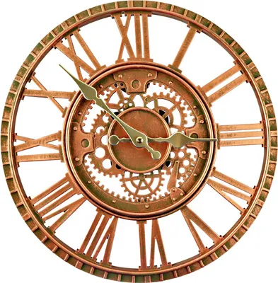 Productafbeelding van Buitenwandklok - vintage design - voor buiten gebruik - 30 cm - rood koper - waterdicht