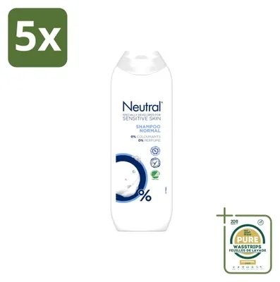 Immagine prodotto di 5 flaconi di shampoo neutro per pelli sensibili - 250 ml - confezione risparmio - 5 pezzi