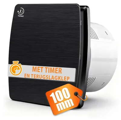 Produktbild von Badezimmerlüfter Ventilator Abluftventilator - Ø 100 mm - 12 W - Mit Timer - 95 m³/h - Leise