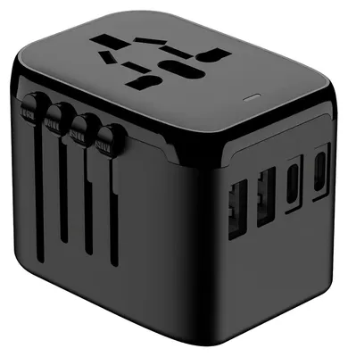 Obrázek produktu pro Univerzální cestovní adaptér USB-A (2x) / USB-C (2x) pro nabíjení, černý