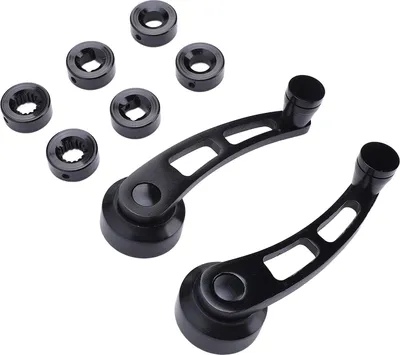 Image de 4 1/4 Inch Window Crank Handle Kit Billet Aluminum Black Coating Long Lasting Lightweight for Hot Rod