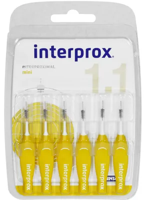 Immagine prodotto di interprox reg mini spazzolino interdentale giallo in blister, 6 pezzi ZBU