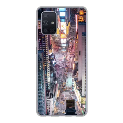 Produktbild von MuchoWow® Handyhülle Schutzhülle Hülle für Samsung Galaxy A51 Blick von oben auf den Times Square in New York Silikon Softcase Handy Hülle - Schutzabdeckung