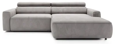 Produktbild von Selsey Fando - Ecksofa mit Schlaffunktion, L-Form, 4-Sitzer, Velours Grau, 252 cm