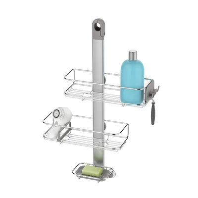 Produktbild von simplehuman Einstellbarer Duschcaddy, Edelstahl + eloxiertes Aluminium - 6,9x6,9x36,5 cm; BT1098