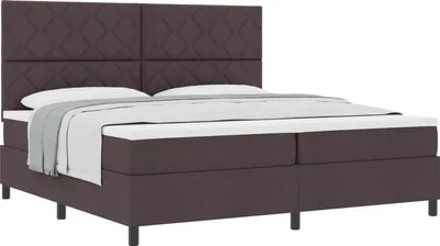 Produktbild von Boxspringbett mit Matratze Dunkelbraun 200 x 200 cm Stoff