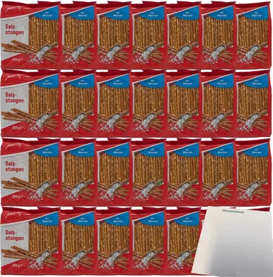Produktbild von Jeden Tag Salzstangen mit Meersalz VPE (28x250g Packung) + usy Block