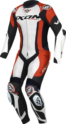 Zdjęcie produktu dla Ixon Vortex 3 1-częściowy skórzany kombinezon motocyklowy (biały/czarny/czerwony, L)