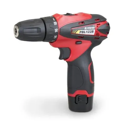 Zdjęcie produktu dla Akumulatorowa wiertarko-wkrętarka PBL 122 BK, 12V, 2Ah, 2 akumulatory litowo-jonowe, walizka, STAYER