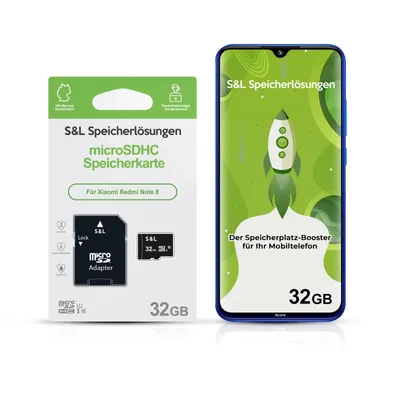 Produktbild von microSD Speicherkarte S&L für Xiaomi Redmi Note 8 - Speicherkapazität: 32 GB