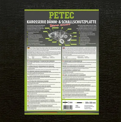 Produktbild von Petec Dämm und Schallschutzplatte Bitumen schwarz 500x500x2mm 87610