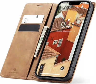 Image de Etui téléphone avec rabat SPACECASE Wallet pour iPhone 14 Plus Bronze