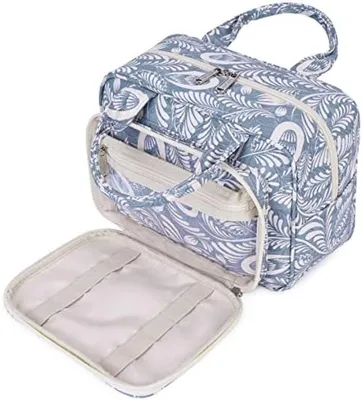 Produktbild von PolkaHome® Toilettas – Große Make-up-Tas für Damen – Reise-Make-up-Organizer mit mehreren Fächern – Wasserdicht und tragbar – Blau