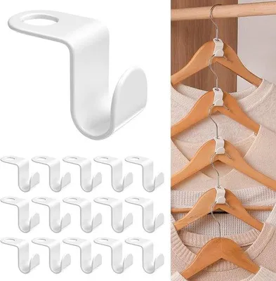 Produktbild von 70 Stück Raumsparende Kleiderhaken Organizer Weiß