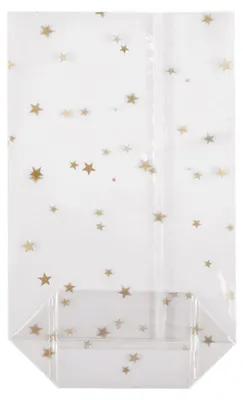 Produktbild von Kreuzbodenbeutel Stern 115 x 190 mm mit Siegelnaht 30my OPP transparent 100 Stk.