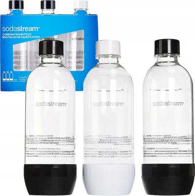 Produktbild von SodaStream 2260525, Karbonisiererflasche, Schwarz, Weiß, PET, 1 l, Power, Source, Play, Spirit, Jet, Dynamo, Genesis, Cool, 3 Stück(e)