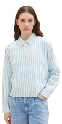 Productafbeelding van TOM TAILOR Denim Dames - Boxy basic overhemd-blouse
