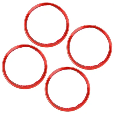 Image de Lot de 4 entretoises décoratives à centrage par anneau pour moyeu de roue, en alliage d'aluminium, pour la personnalisation automobile - Rouge