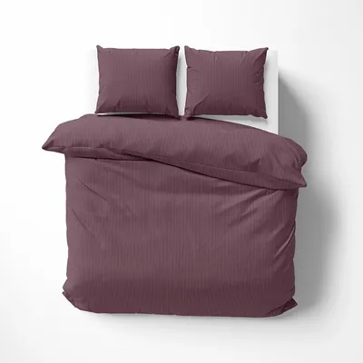 Obrázek produktu pro Běžné povlečení, damaškové povlečení, 100% bavlna, proužkované, barva starorůžová, rozměr 160x200 cm