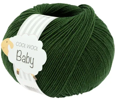Produktbild von Lana Grossa COOL WOOL BABY 50 g sanfte Babywolle, super fein, atmungsaktiv 220 m Farbe 336 - Dunkelgrün