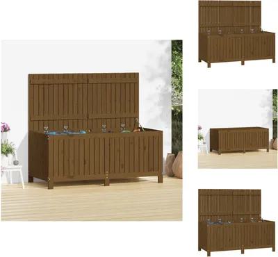 Obrázok produktu pre vidaXL Záhradná truhlica medovo hnedá 147x68x64 cm z masívneho borovicového dreva - Záhradné boxy