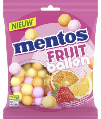 Produktbild von Mentos Fruitballen 220g – Fruchtige Kaubonbons mit intensiven Aromen