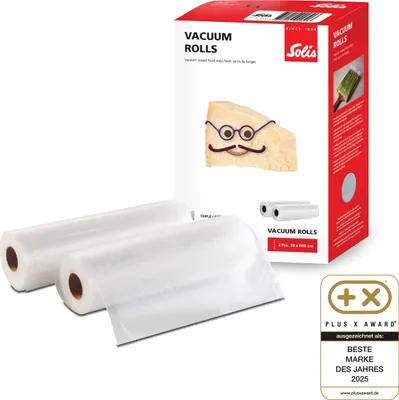 Produktbild von Solis Vakuumierfolie für Vakuumierer, 2 Rollen BPA-frei, 600x20 cm, Dicke 110 µm