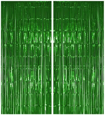 Produktbild von 2x Lametta Vorhang - grün - 91x244 cm