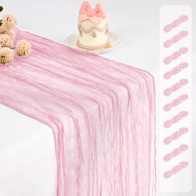 Produktbild von Tischläufer 10 Stück Hellrosa Käsetuch 45 x 275 cm Polyester