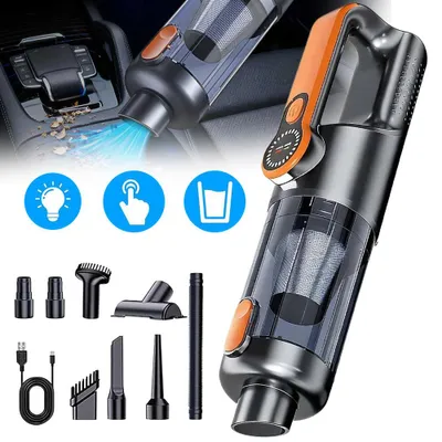 Image de Aspirateur à main, 17 000 Pa, sans fil, à batterie, vidage du bac d'un simple geste, moteur sans balais, aspirateur multifonction 4-en-1 puissant pour voiture