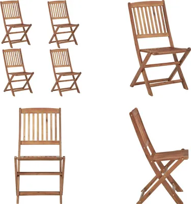 Immagine prodotto di vidaXL Sedie da giardino pieghevoli 4 pz. Legno massiccio di acacia - Sedia da giardino - Sedie da giardino - Sedia da giardino in legno - Sedie da giardino in legno