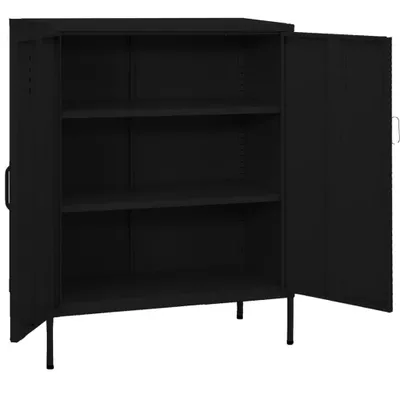 Produktbild von vidaXL Lagerschrank Schwarz 80x35x101,5 cm Stahl