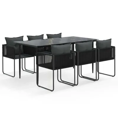 Obrázok produktu pre vidaXL 7-dielny záhradný jedálenský set čierny
