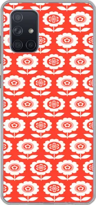 Produktbild von MuchoWow® Handyhülle Schutzhülle Hülle für Telefoonhoesje Samsung Galaxy A51 Blumen - Muster - Rot Silikon Softcase Handy Hülle - Schutzabdeckung