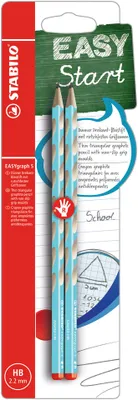 Produktbild von Schmaler Dreikant-Bleistift für Rechtshänder - STABILO EASYgraph S in blau - 2er Pack - Härtegrad HB