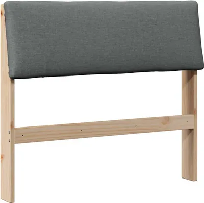 Produktbild von vidaXL Gepolstertes Kopfteil Dunkelgrau 90 cm Massives Kiefernholz