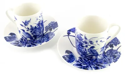Productafbeelding van Museumwebshop – Espressoset, Delfts blauw vogels, Rijksmuseum