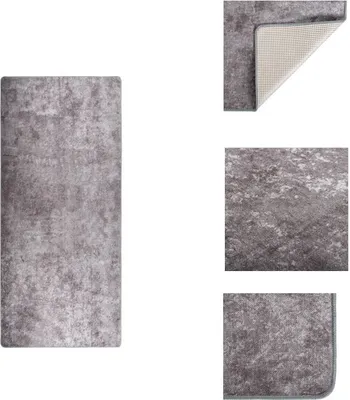 Immagine prodotto di vidaXL Tappeto lavabile 80x300 cm Grigio Antiscivolo - Tappeti