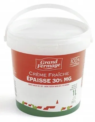 Image de Crème fraîche 30%, 1 litre, production fermière