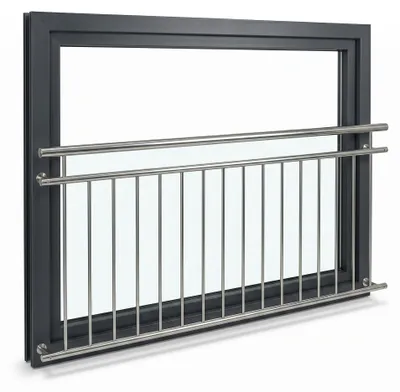 Zdjęcie produktu dla Mucola barierka balkonowa srebrnaFrancuska barierka balkonowa barierka okienna barierka schodowa barierka balkonowa okienna - 225 cm